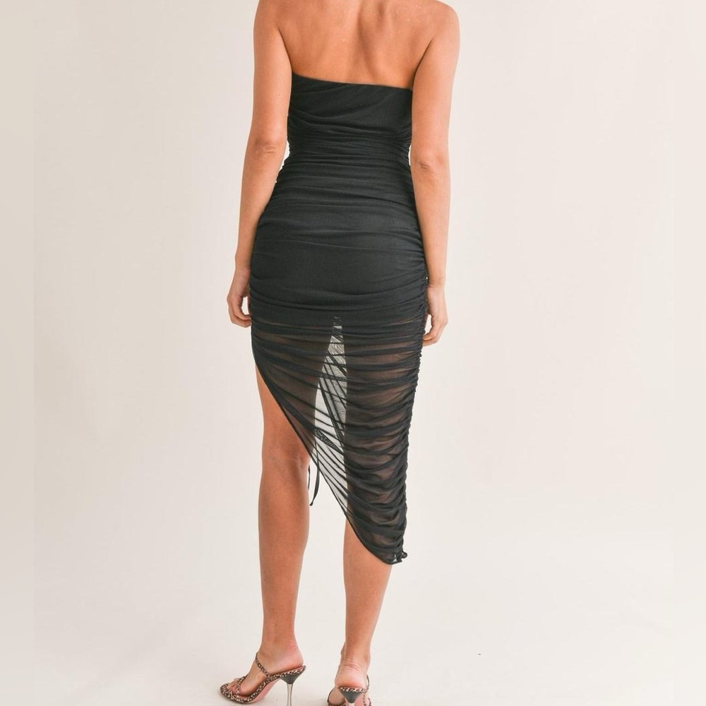 Mable Simone Asymmetrical Drawstring Midi Dress S… - image 2